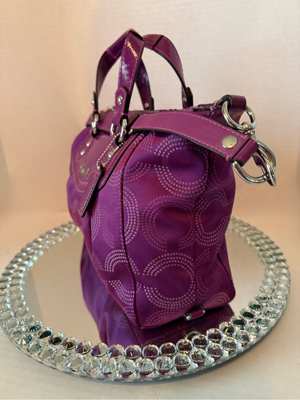 Coach Ashley Dotted Op Art, Purple Berry - Picture 8 of 13
